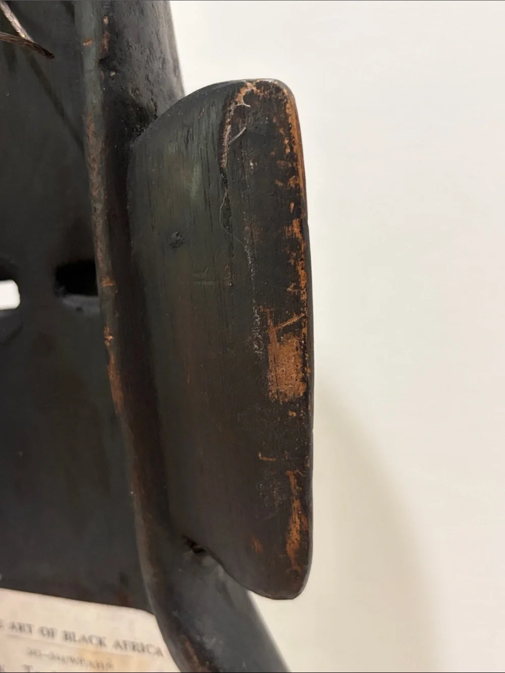 Hand-Carved Black and Brass Tribal Mask from Ghana